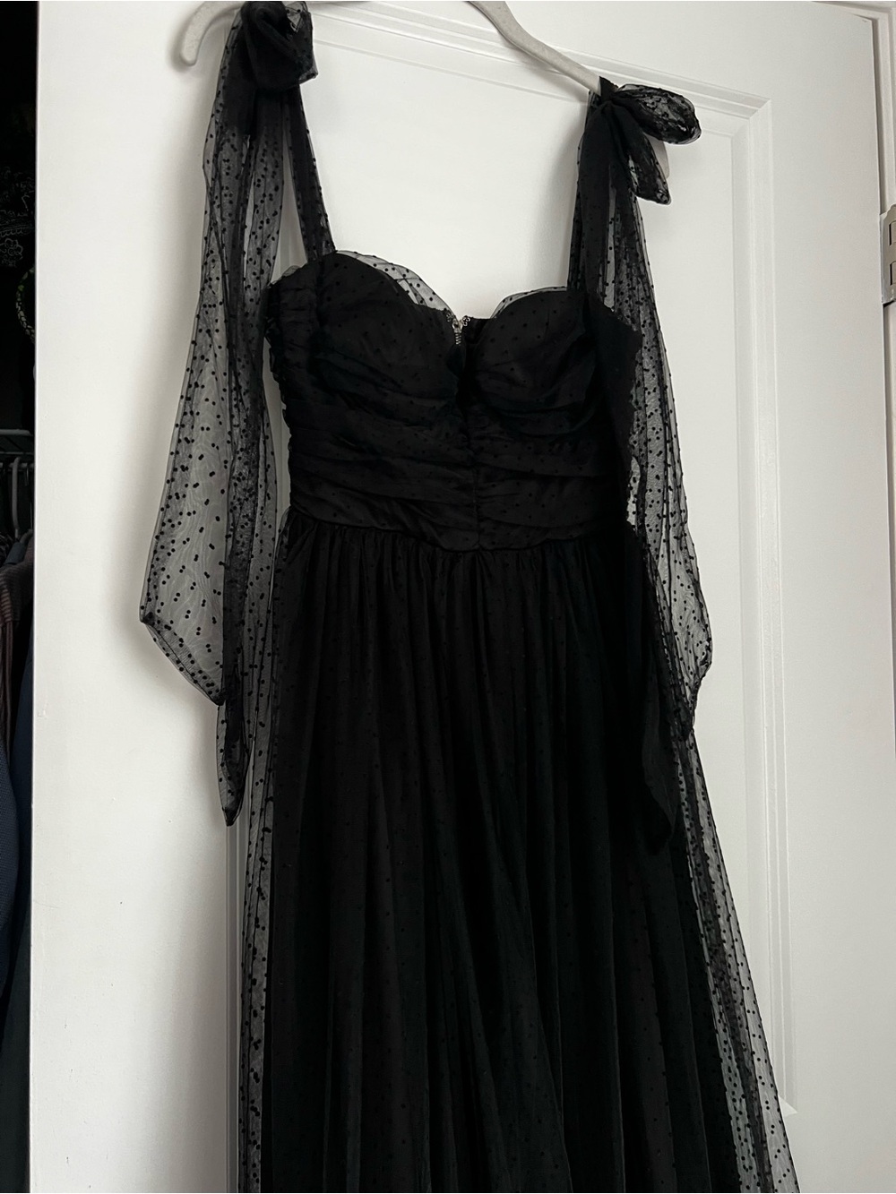 Small Petal & Pup Floret Midi Dress in Black Polka Dot - Picture 8 of 9